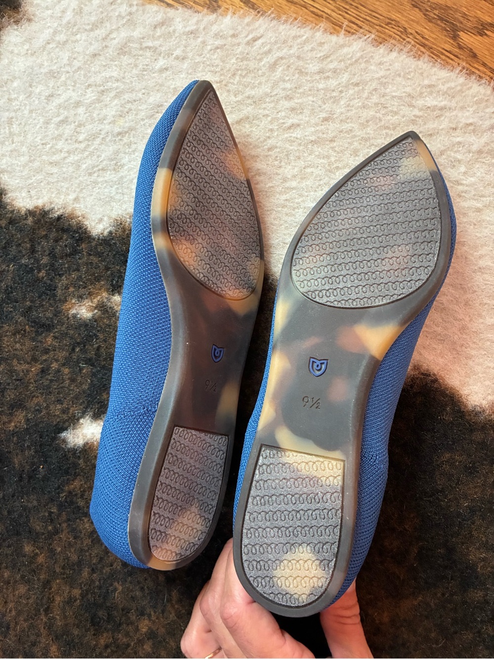Rothy's Pointed Toe Flats in Blue - Picture 3 of 5